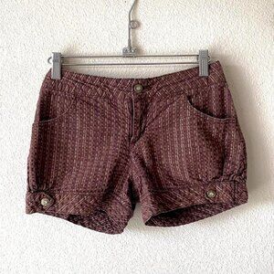 Hannah Montana KIDS Vintage y2k Brown Gold Pinstriped Shorts Girls 10